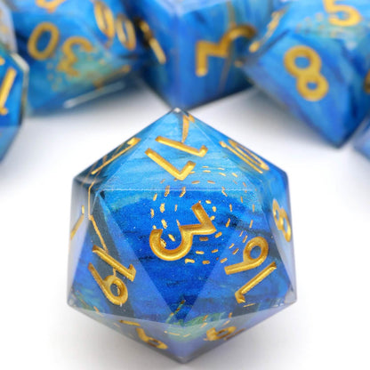 Astral Tide | Sharp Edge Dice | Resin | 7 Piece Set
