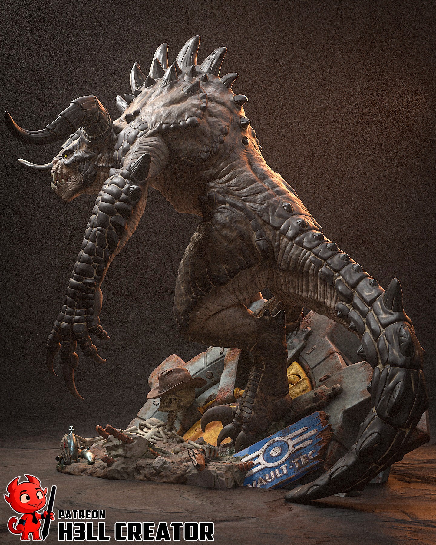 Deathclaw | 3D Printed Resin Model | Unpainted or Hand-Painted
