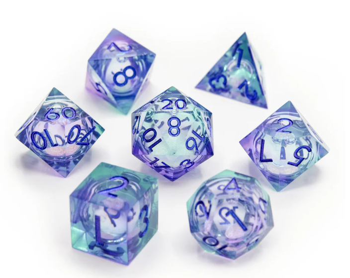 Resin Liquid Core Dice | 7 Piece Set