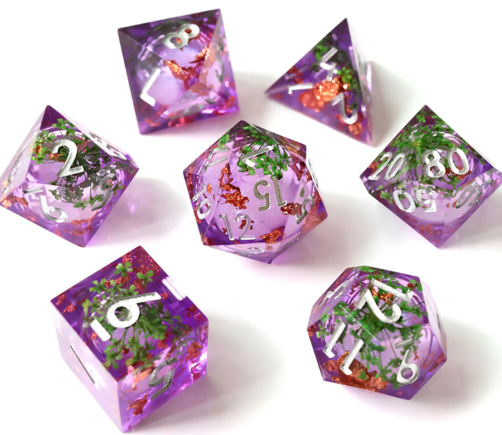 Resin Liquid Core Dice | 7 Piece Set