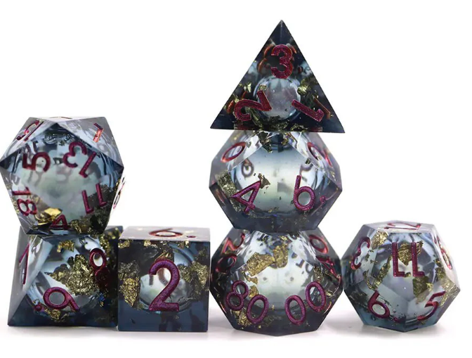 Resin Liquid Core Dice | 7 Piece Set