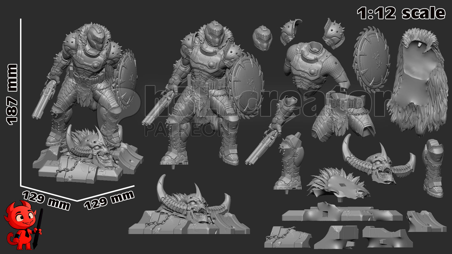 Doom Guy | 3D Printed Resin Model | Unpainted or Hand-Painted