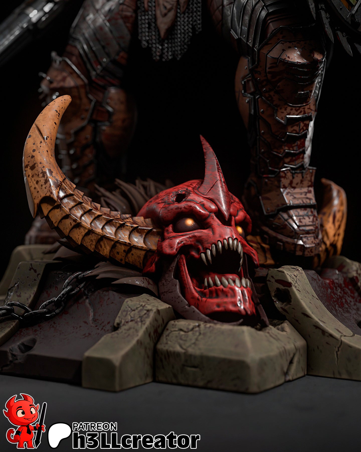 Doom Guy | 3D Printed Resin Model | Unpainted or Hand-Painted
