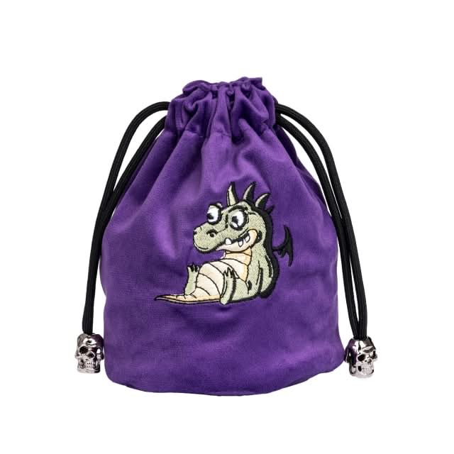 Dracopup | Flannel Drawstring Dice Bag | Purple