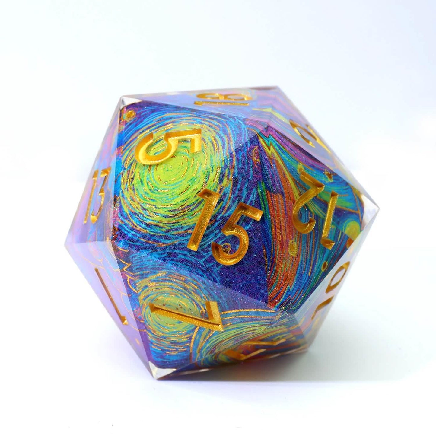 Gilded Cosmos | 33mm D20 | Oversized Art Core Dice | Single Dice