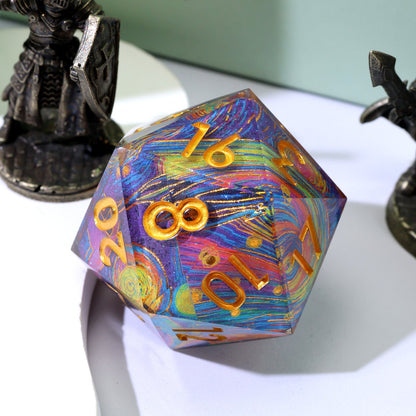 Gilded Cosmos | 33mm D20 | Oversized Art Core Dice