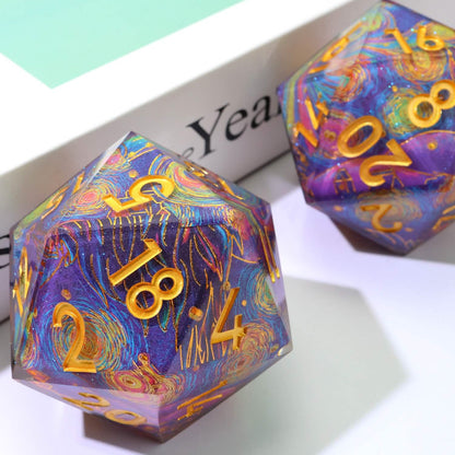 Gilded Cosmos | 50mm D20 | Oversized Art Core Dice | Single Dice