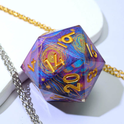 Gilded Cosmos | 50mm D20 | Oversized Art Core Dice | Single Dice