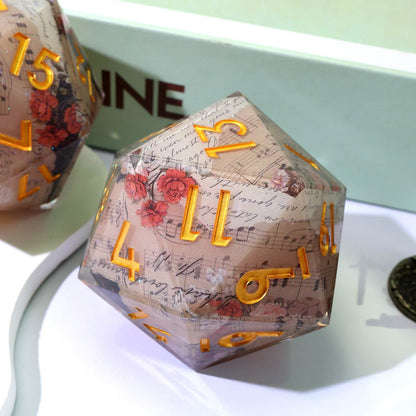 Sonnet of Thorns | 50mm D20 | Oversized Art Core Dice | Single Dice