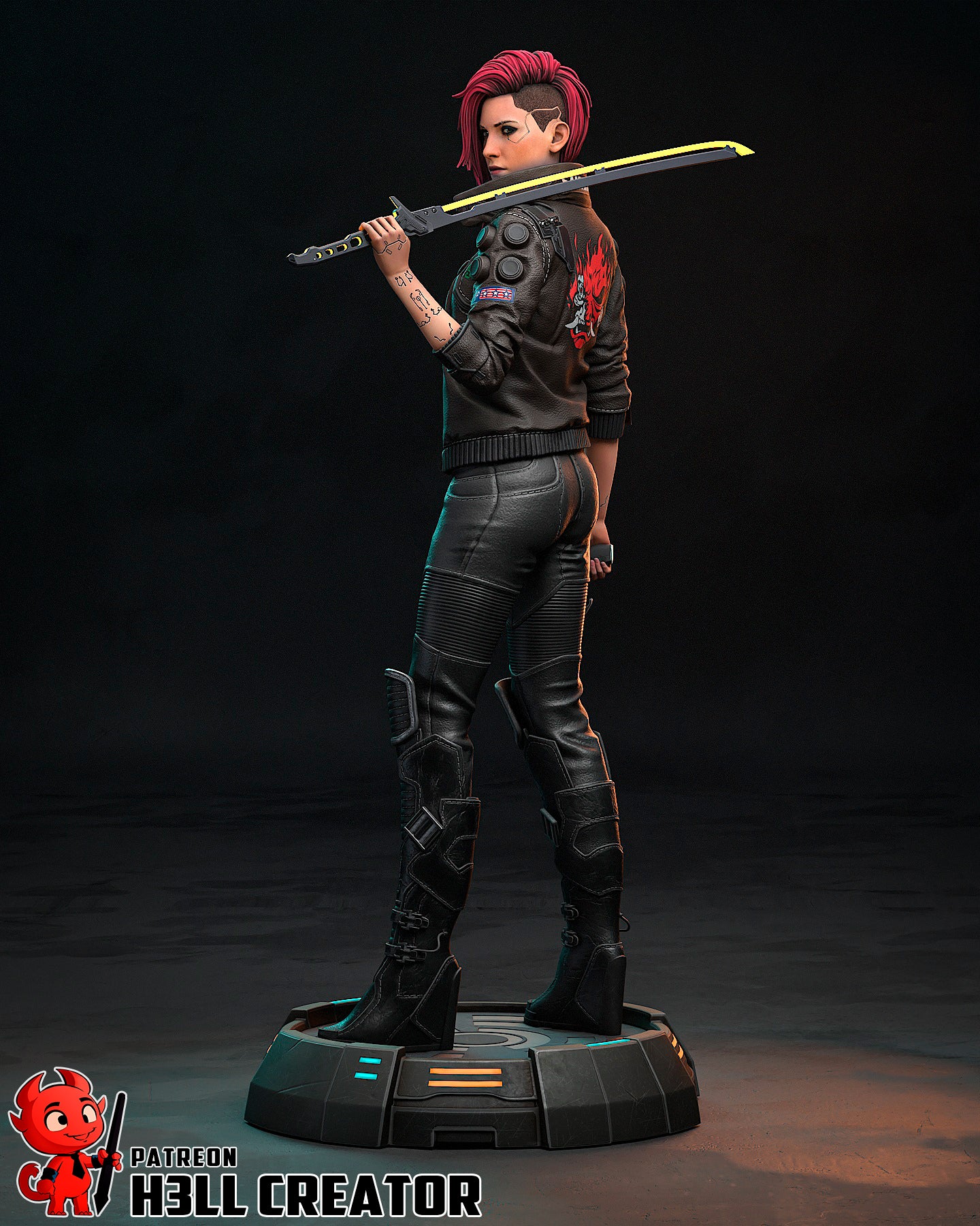 V Cyberpunk - Female Version | 3D Printed Resin Model | Unpainted or Hand-Painted