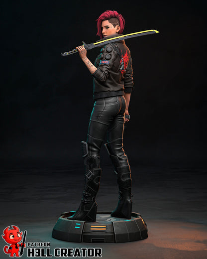 V Cyberpunk - Female Version | 3D Printed Resin Model | Unpainted or Hand-Painted