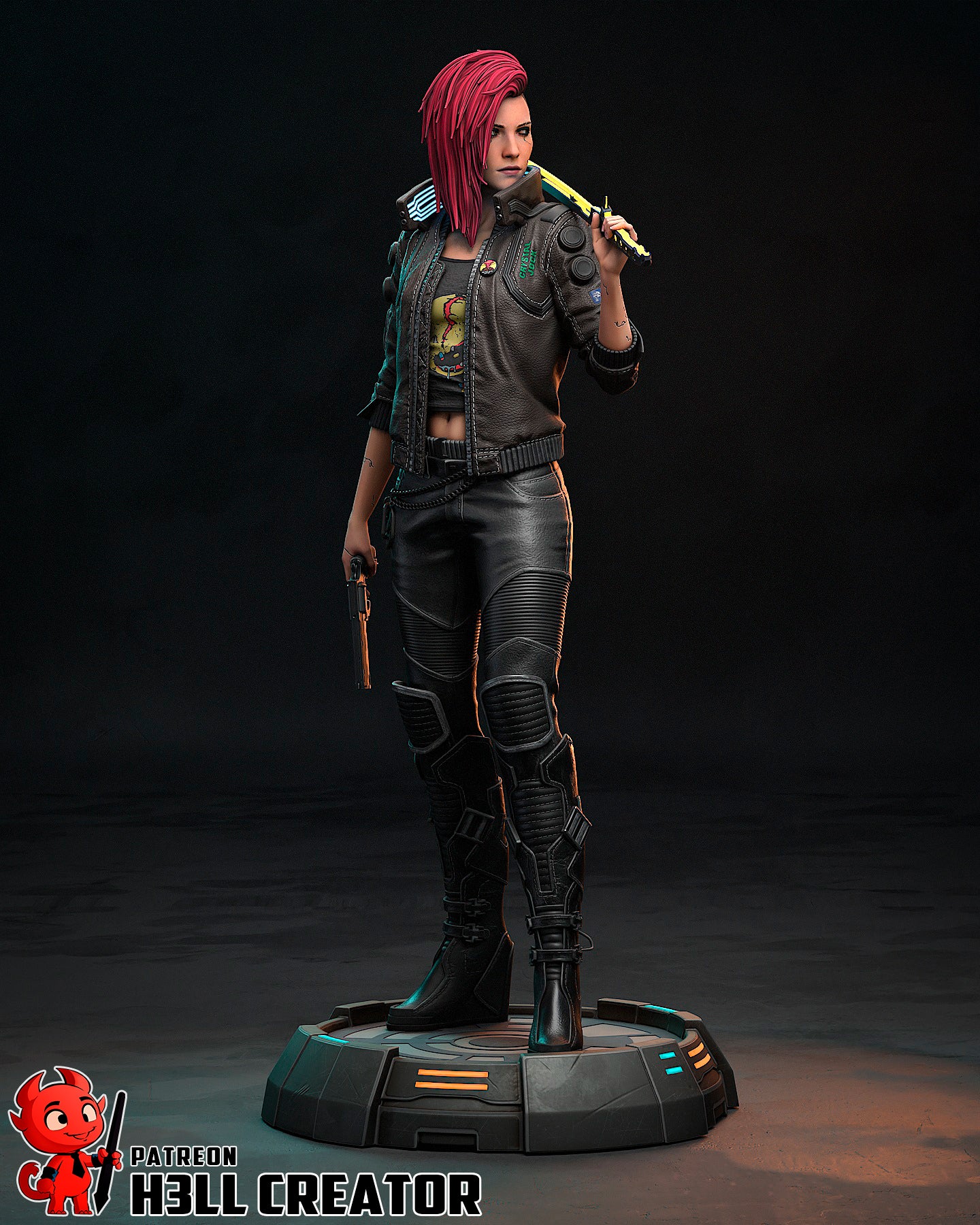V Cyberpunk - Female Version | 3D Printed Resin Model | Unpainted or Hand-Painted