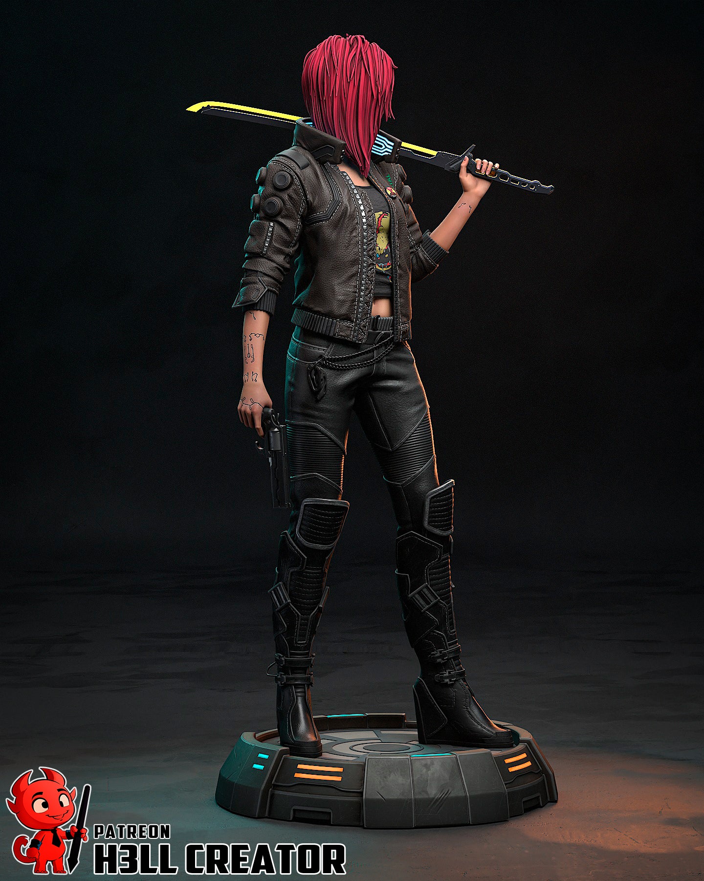 V Cyberpunk - Female Version | 3D Printed Resin Model | Unpainted or Hand-Painted