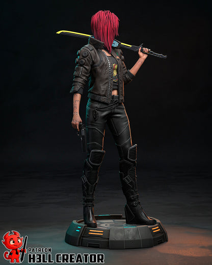 V Cyberpunk - Female Version | 3D Printed Resin Model | Unpainted or Hand-Painted