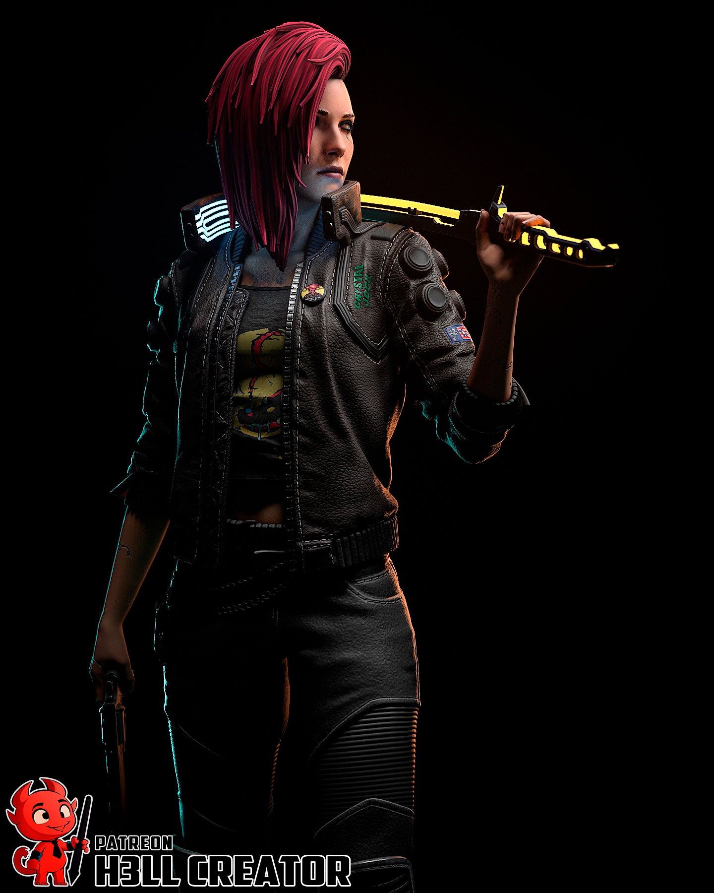 V Cyberpunk - Female Version | 3D Printed Resin Model | Unpainted or Hand-Painted