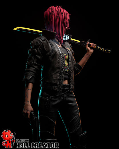 V Cyberpunk - Female Version | 3D Printed Resin Model | Unpainted or Hand-Painted
