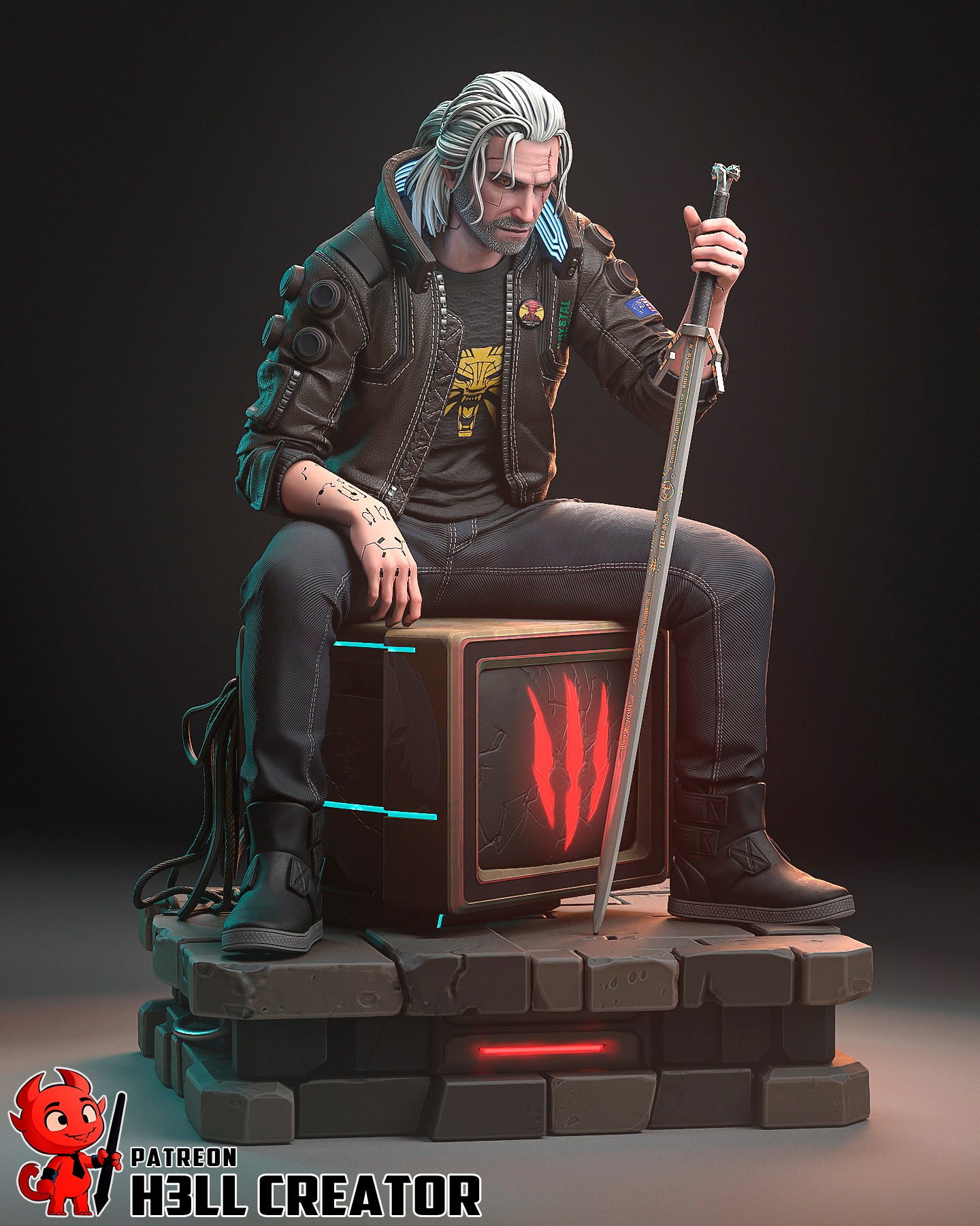 Silverronin - Geralt | 3D Printed Resin Model | Unpainted or Hand-Painted