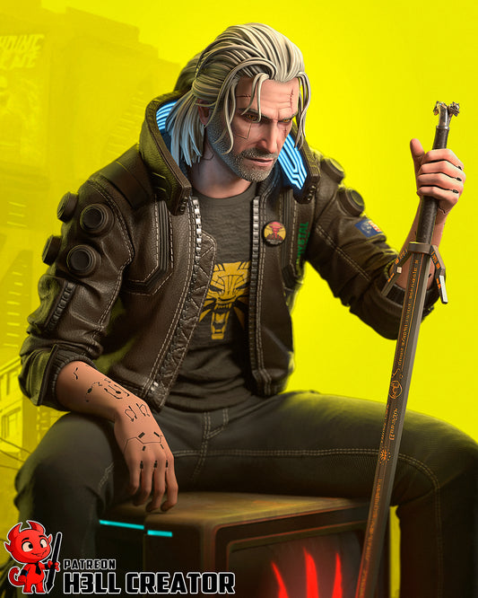 Silverronin - Geralt | 3D Printed Resin Model | Unpainted or Hand-Painted