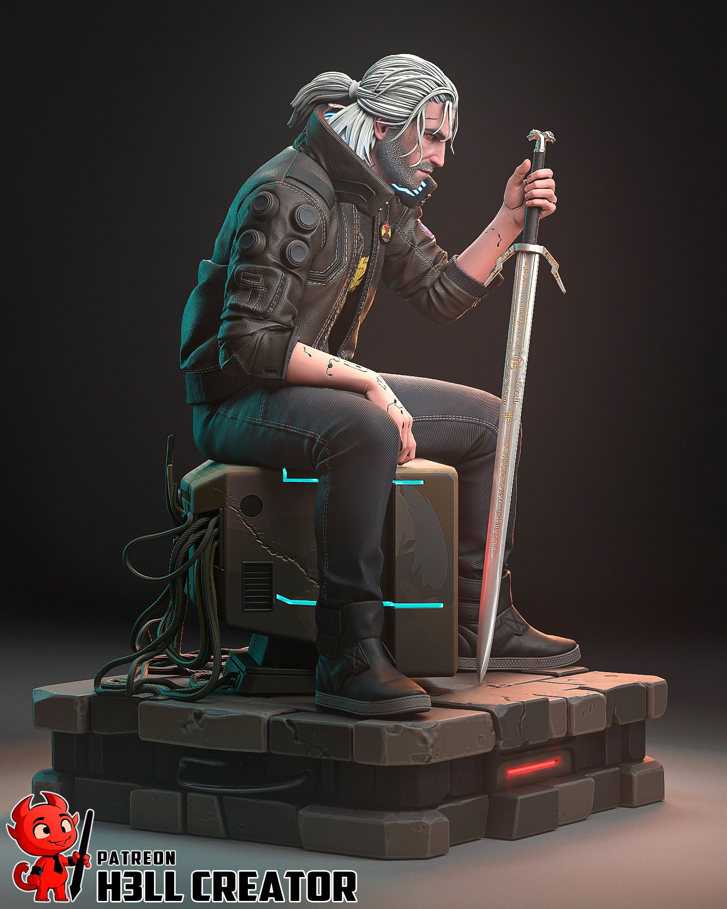 Silverronin - Geralt | 3D Printed Resin Model | Unpainted or Hand-Painted