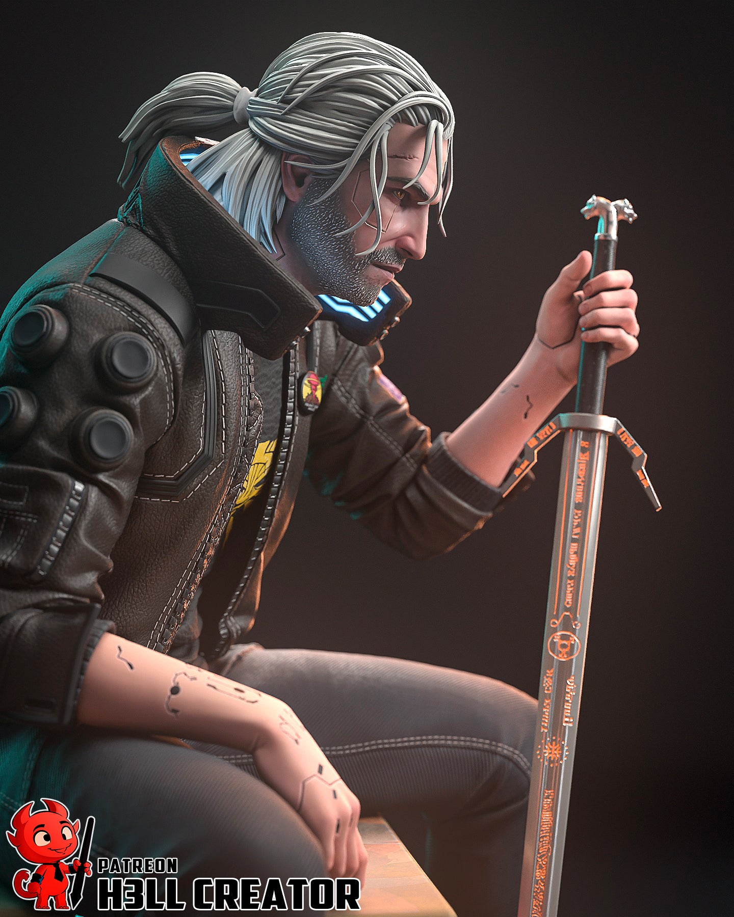 Silverronin - Geralt | 3D Printed Resin Model | Unpainted or Hand-Painted