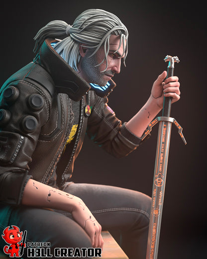 Silverronin - Geralt | 3D Printed Resin Model | Unpainted or Hand-Painted