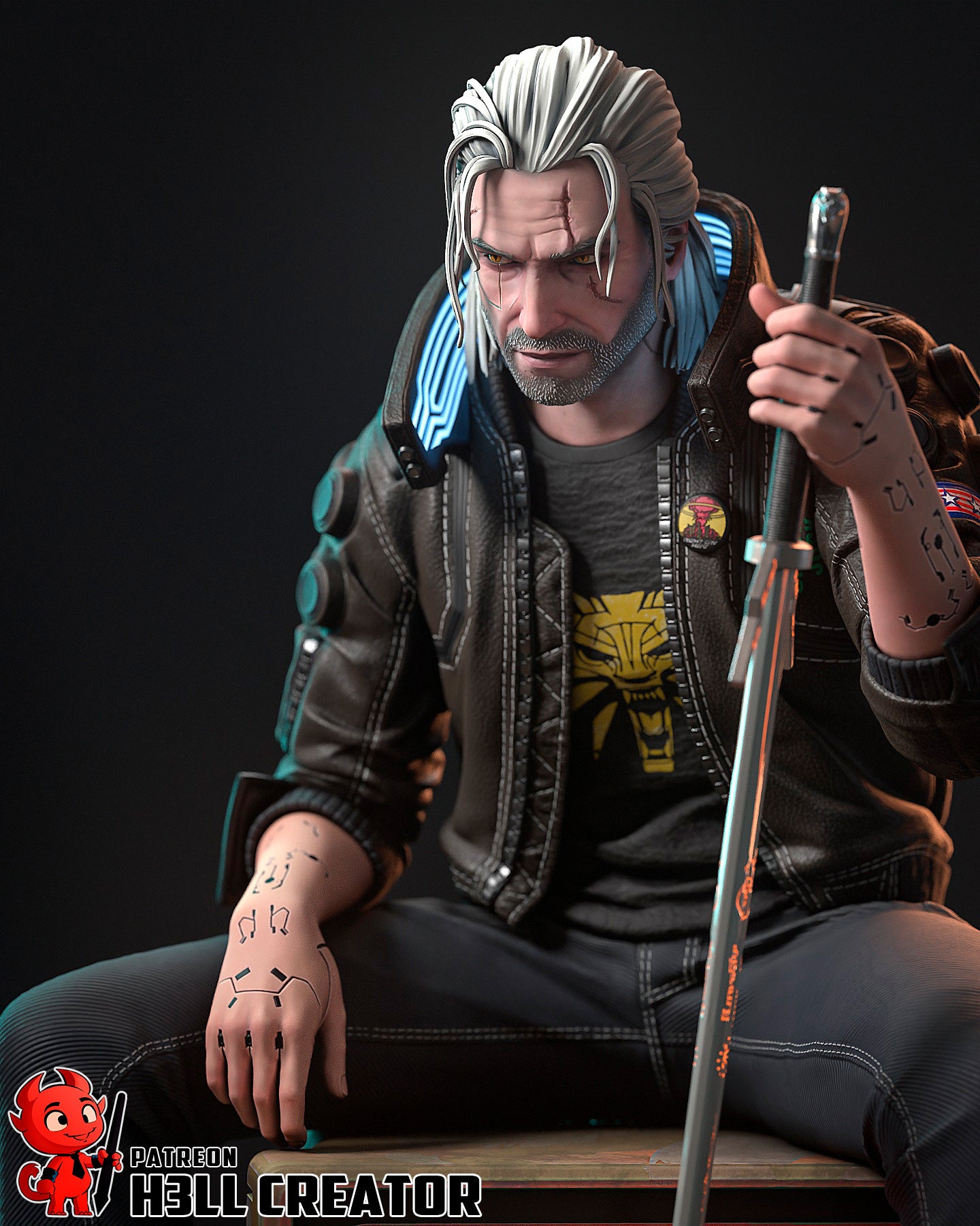 Silverronin - Geralt | 3D Printed Resin Model | Unpainted or Hand-Painted