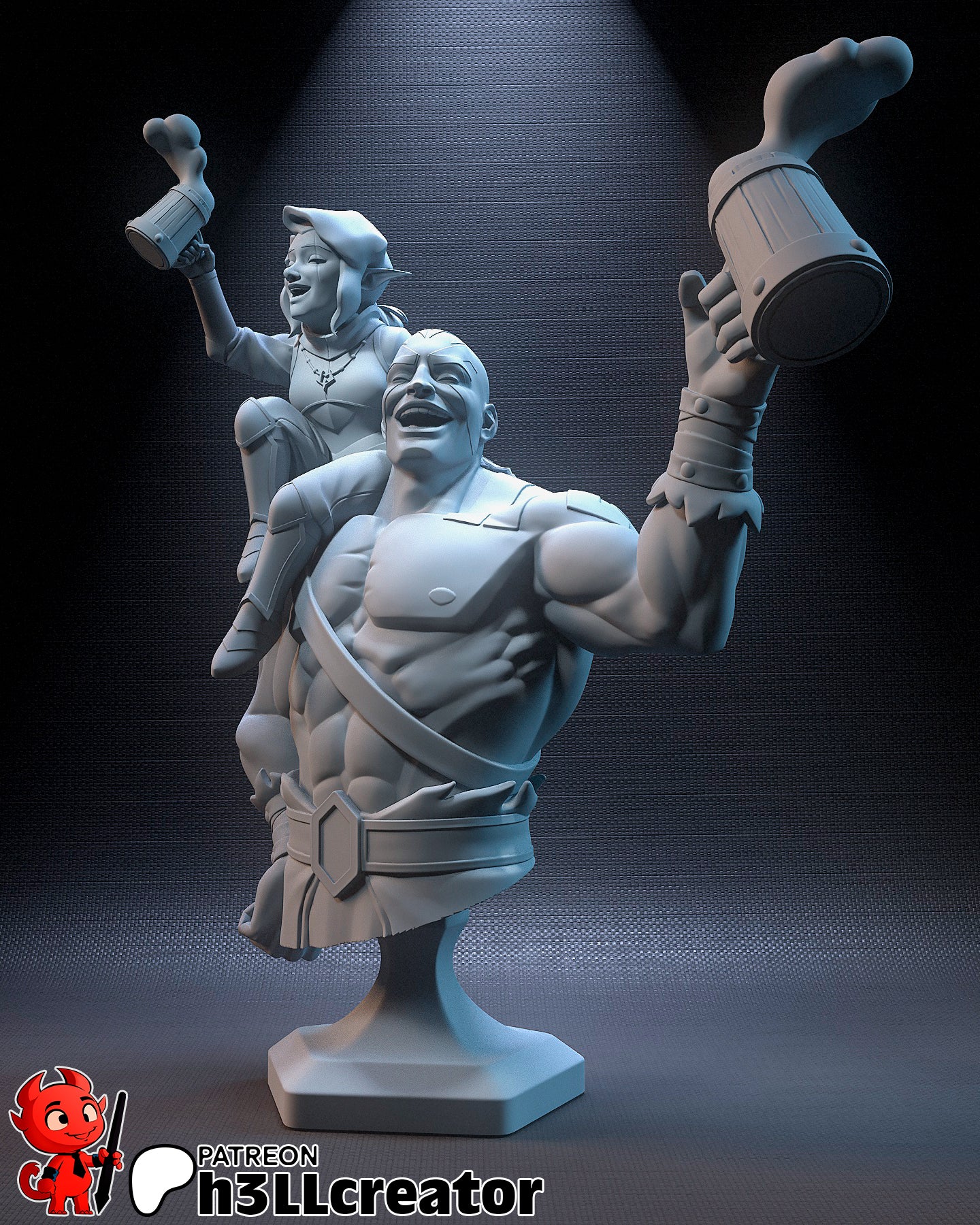 Grog and Pike Bust | The Legend of Vox Machina (fan art) | Resin 3d Printed | High Detail and Quality