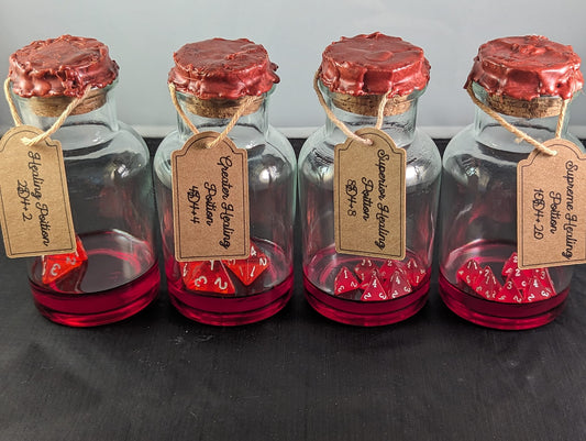 Handmade DnD Healing Potions - Wax Sealed, Resin filled