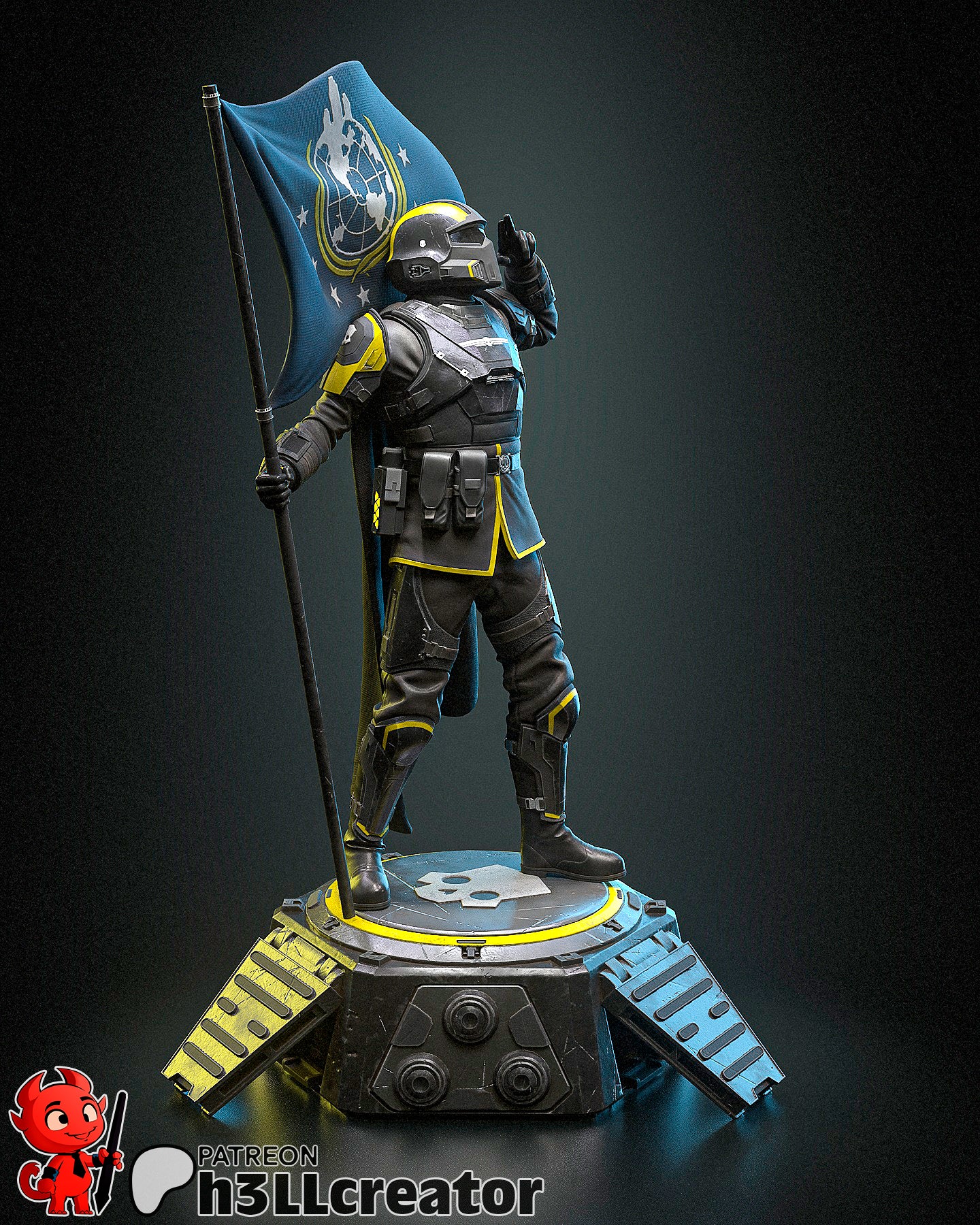 Helldiver | 3D Printed Resin Model | Unpainted or Hand-Painted