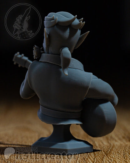 Scanlan Bust | The Legend of Vox Machina (fan art) | Resin 3d Printed | High Detail and Quality