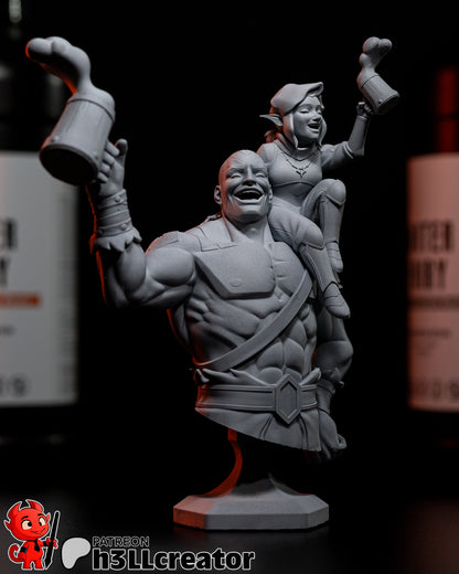 Grog and Pike Bust | The Legend of Vox Machina (fan art) | Resin 3d Printed | High Detail and Quality
