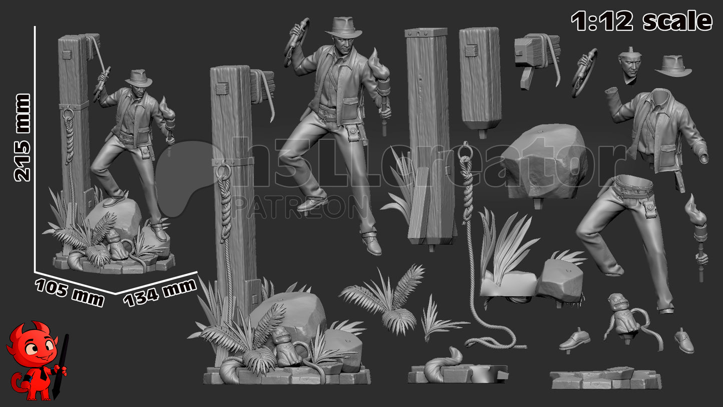 Indiana Jones | 3D Printed Resin Model | Unpainted or Hand-Painted