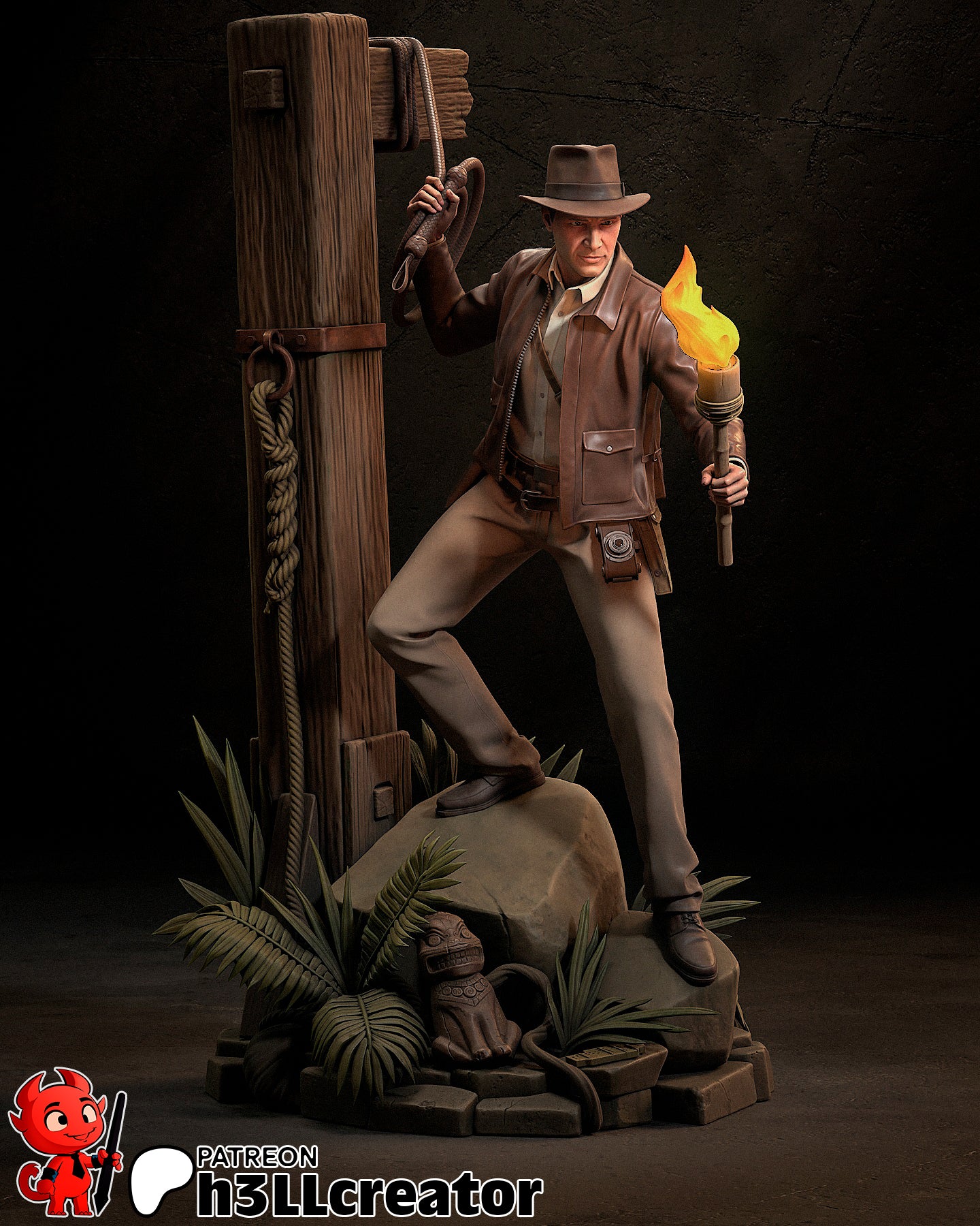 Indiana Jones | 3D Printed Resin Model | Unpainted or Hand-Painted