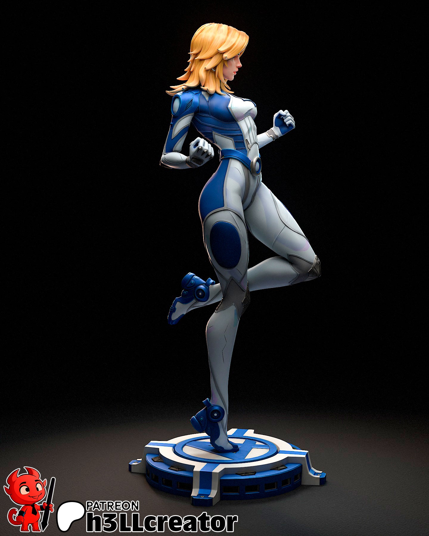 Invisible Woman | 3D Printed Resin Model | Unpainted or Hand-Painted