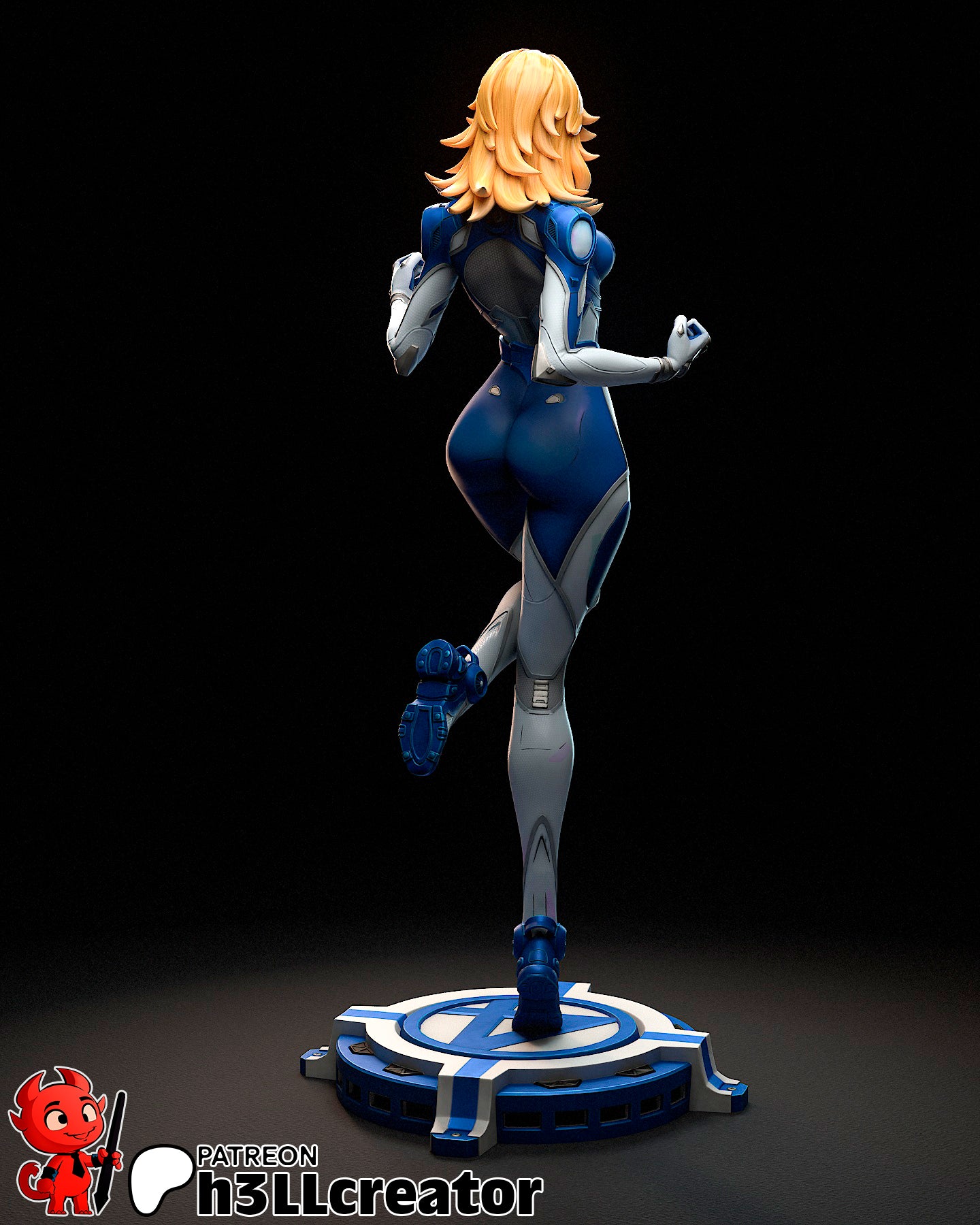 Invisible Woman | 3D Printed Resin Model | Unpainted or Hand-Painted