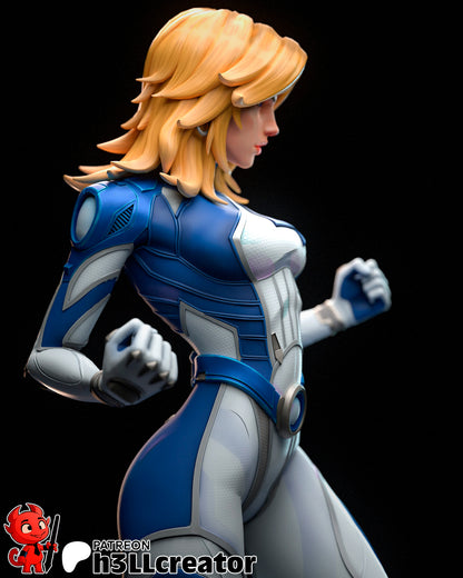 Invisible Woman | 3D Printed Resin Model | Unpainted or Hand-Painted