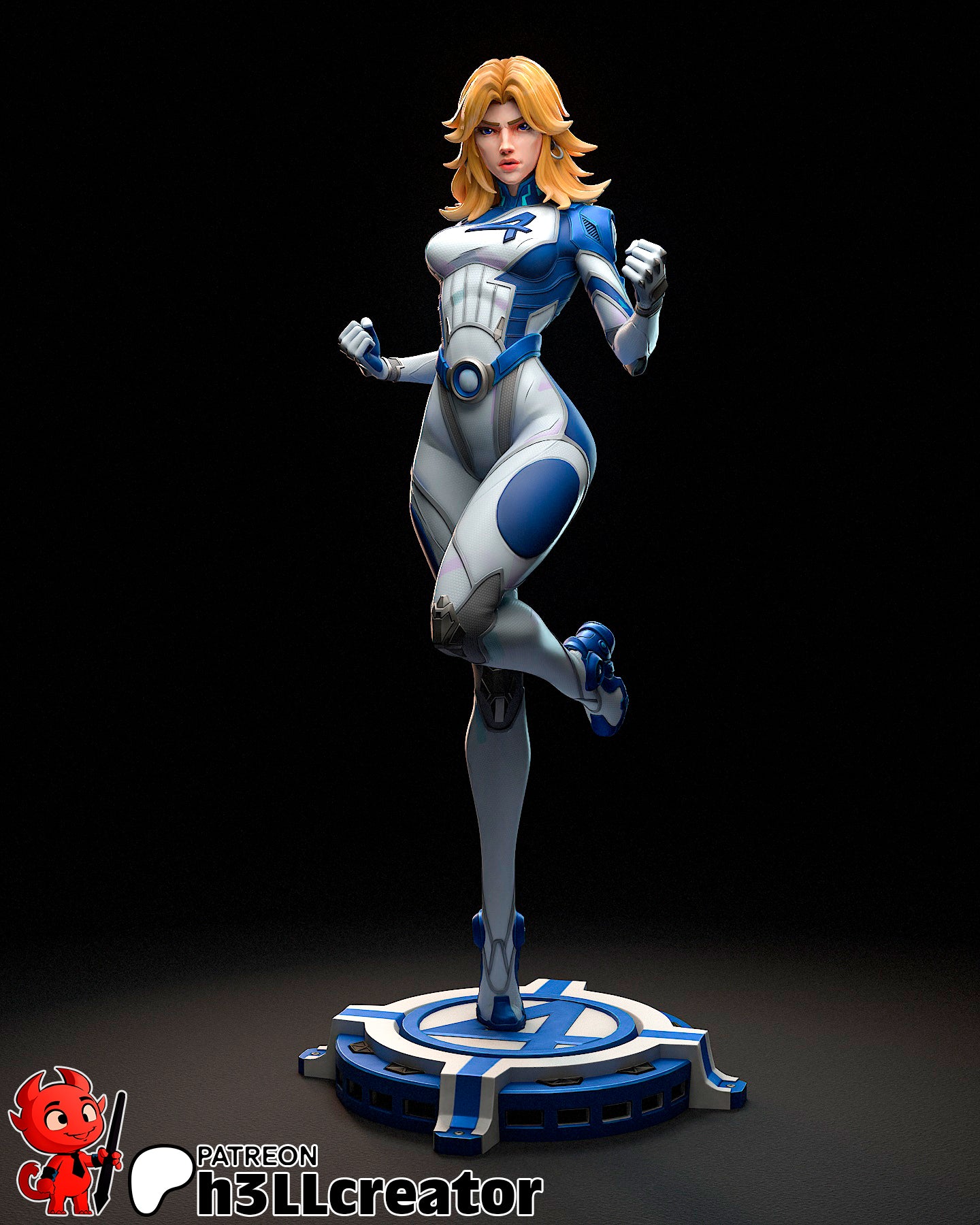Invisible Woman | 3D Printed Resin Model | Unpainted or Hand-Painted