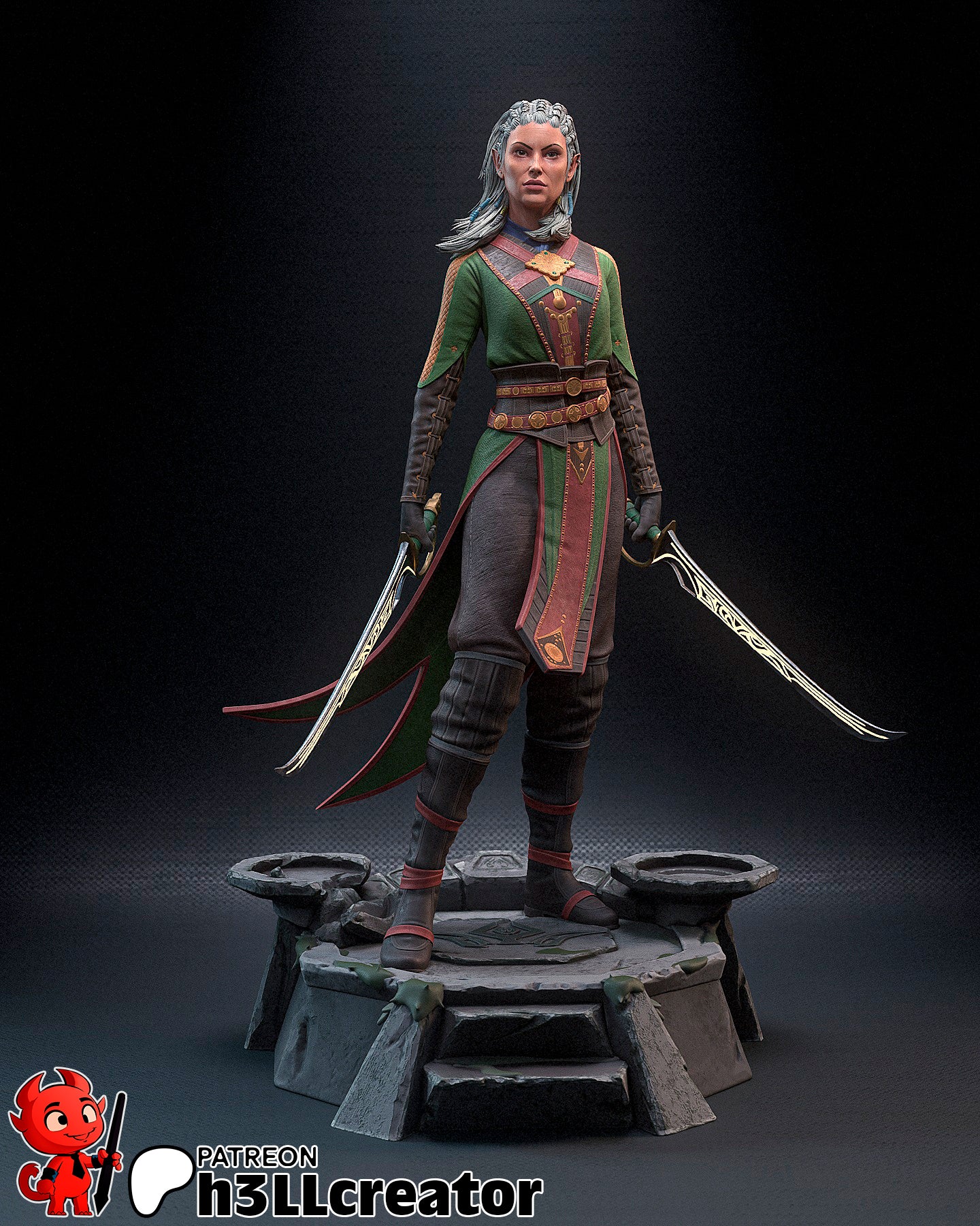 Jaheira | 3D Printed Resin Model | Unpainted or Hand-Painted