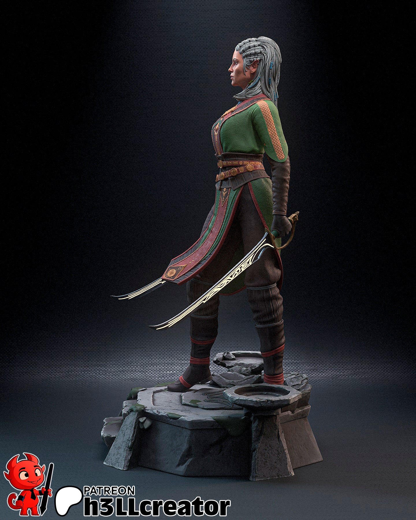 Jaheira | 3D Printed Resin Model | Unpainted or Hand-Painted