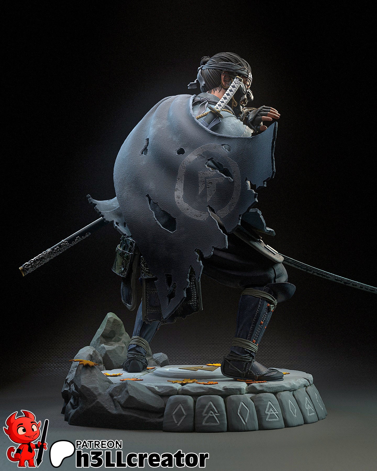 Jin Sakai | 3D Printed Resin Model | Unpainted or Hand-Painted
