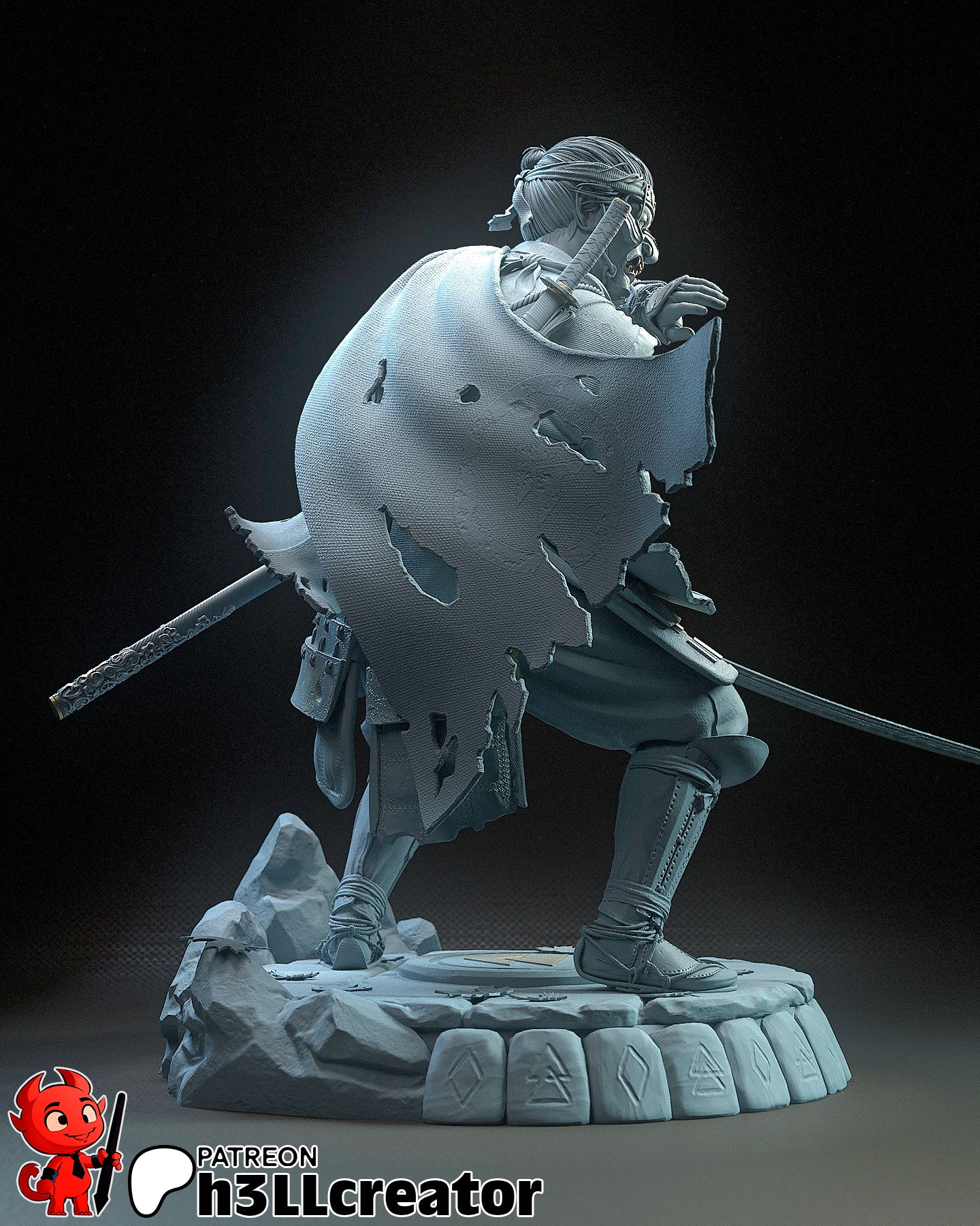 Jin Sakai | 3D Printed Resin Model | Unpainted or Hand-Painted