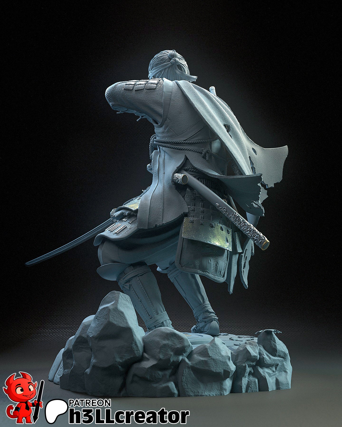 Jin Sakai | 3D Printed Resin Model | Unpainted or Hand-Painted