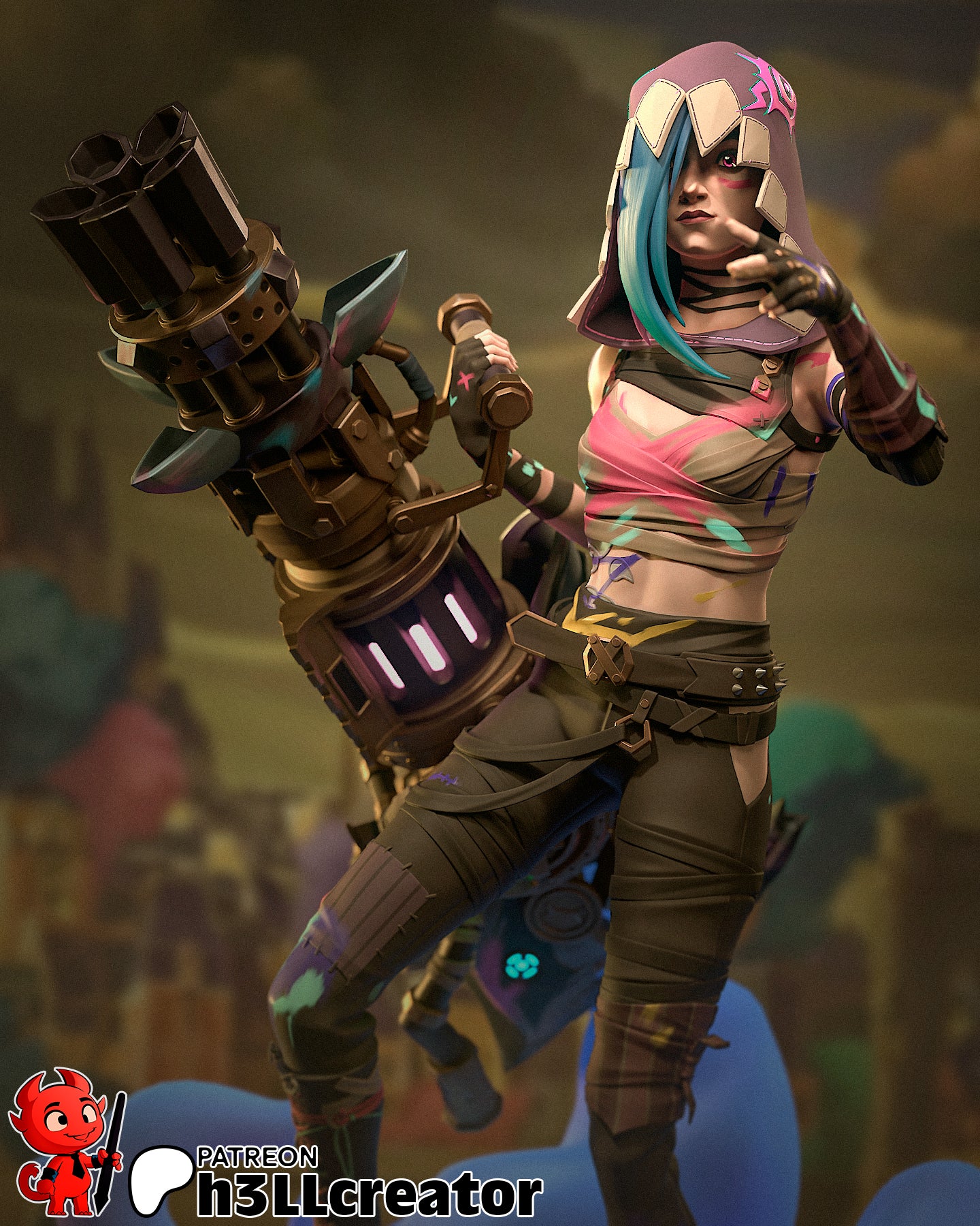 Jinx | 3D Printed Resin Model | Unpainted or Hand-Painted