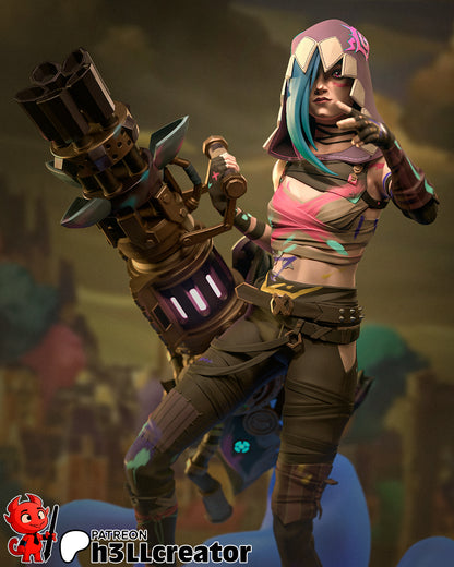 Jinx | 3D Printed Resin Model | Unpainted or Hand-Painted