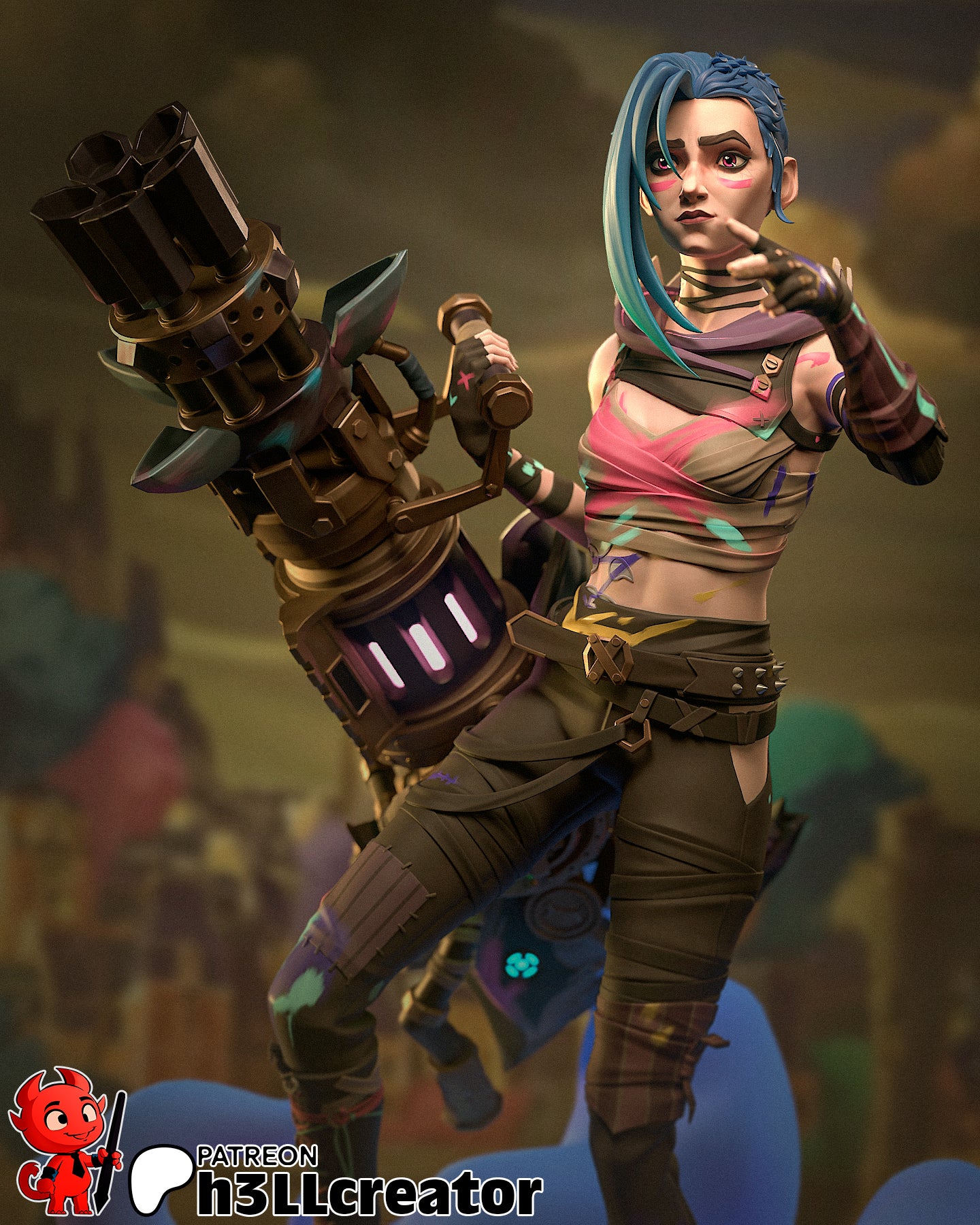Jinx | 3D Printed Resin Model | Unpainted or Hand-Painted