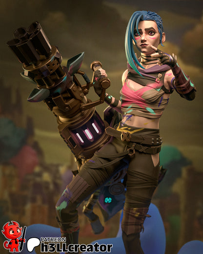 Jinx | 3D Printed Resin Model | Unpainted or Hand-Painted