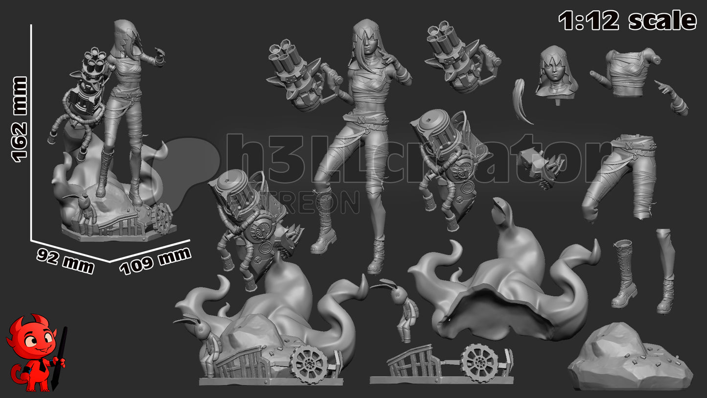 Jinx | 3D Printed Resin Model | Unpainted or Hand-Painted