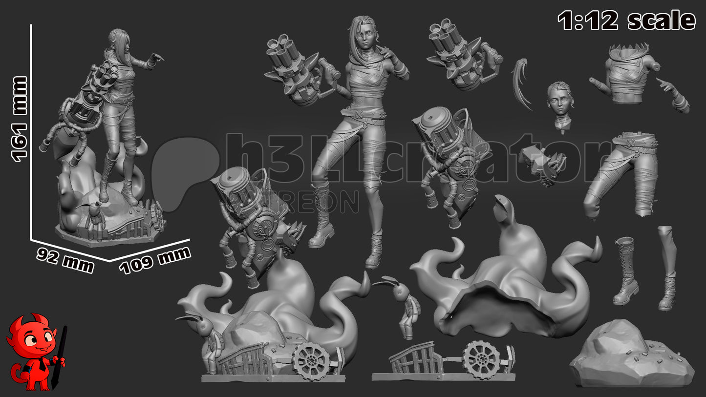 Jinx | 3D Printed Resin Model | Unpainted or Hand-Painted