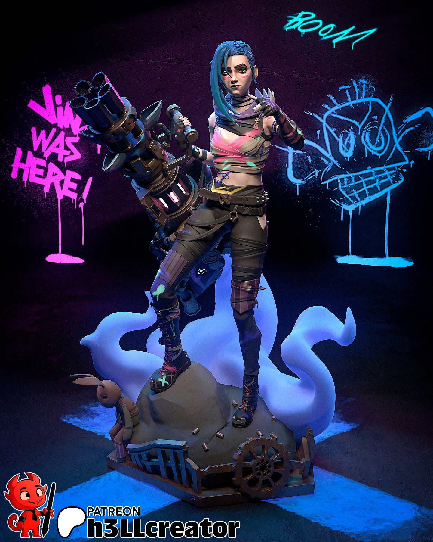 Jinx | 3D Printed Resin Model | Unpainted or Hand-Painted