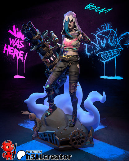 Jinx | 3D Printed Resin Model | Unpainted or Hand-Painted